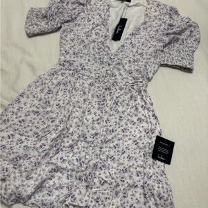 Lulu's Purple and White Floral Dress